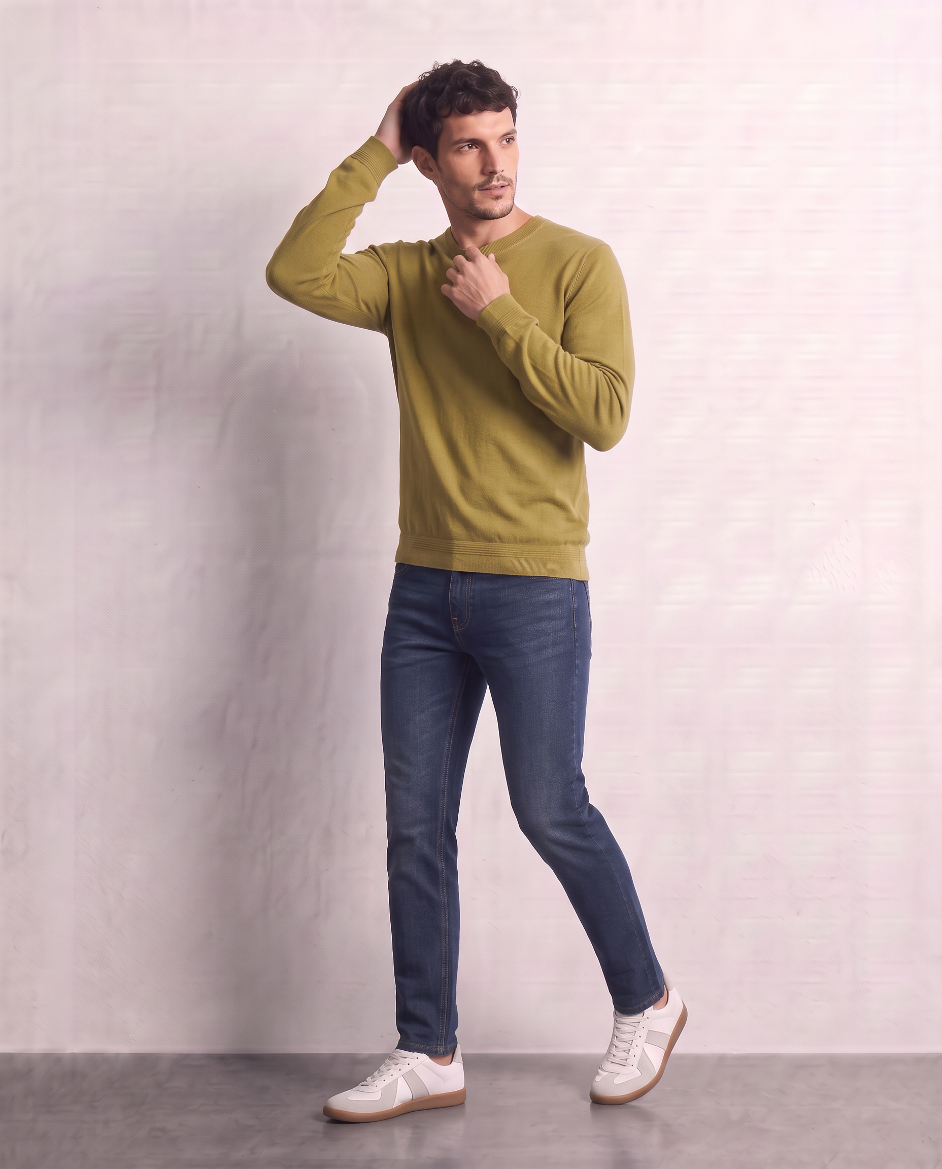 Jeans skinny con bottone
