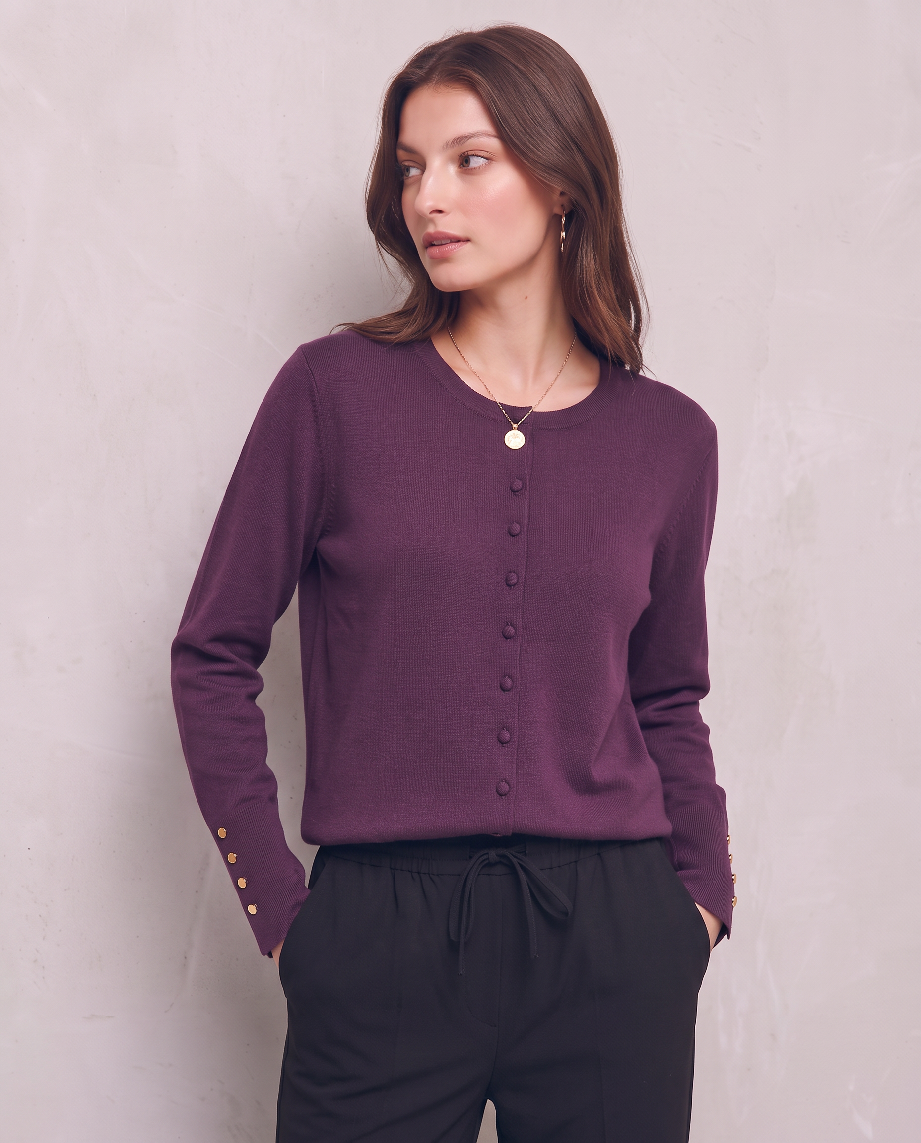 Cardigan a manica lunga con bottoni
