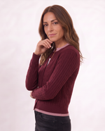 Cardigan a maniche lunghe con trecce