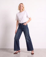 Denim flare slim fit a vita alta