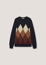 Pullover a rombi in puro cotone