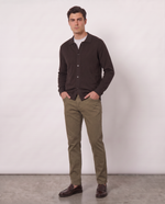 Cardigan in puro cotone collo camicia