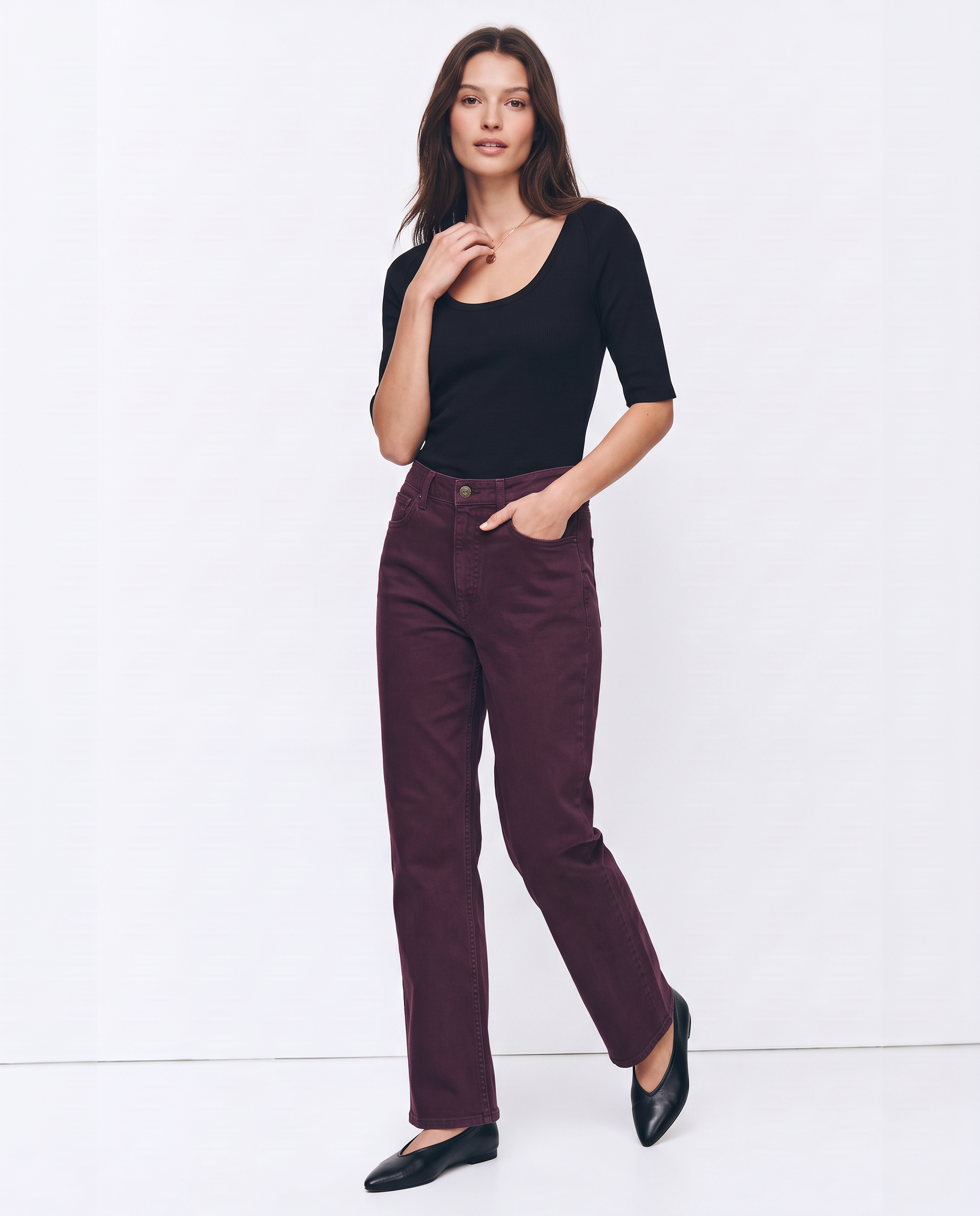 Jeans alla caviglia con zip