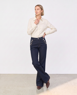 Denim flare slim fit a vita alta