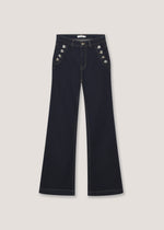 Denim flare slim fit a vita alta