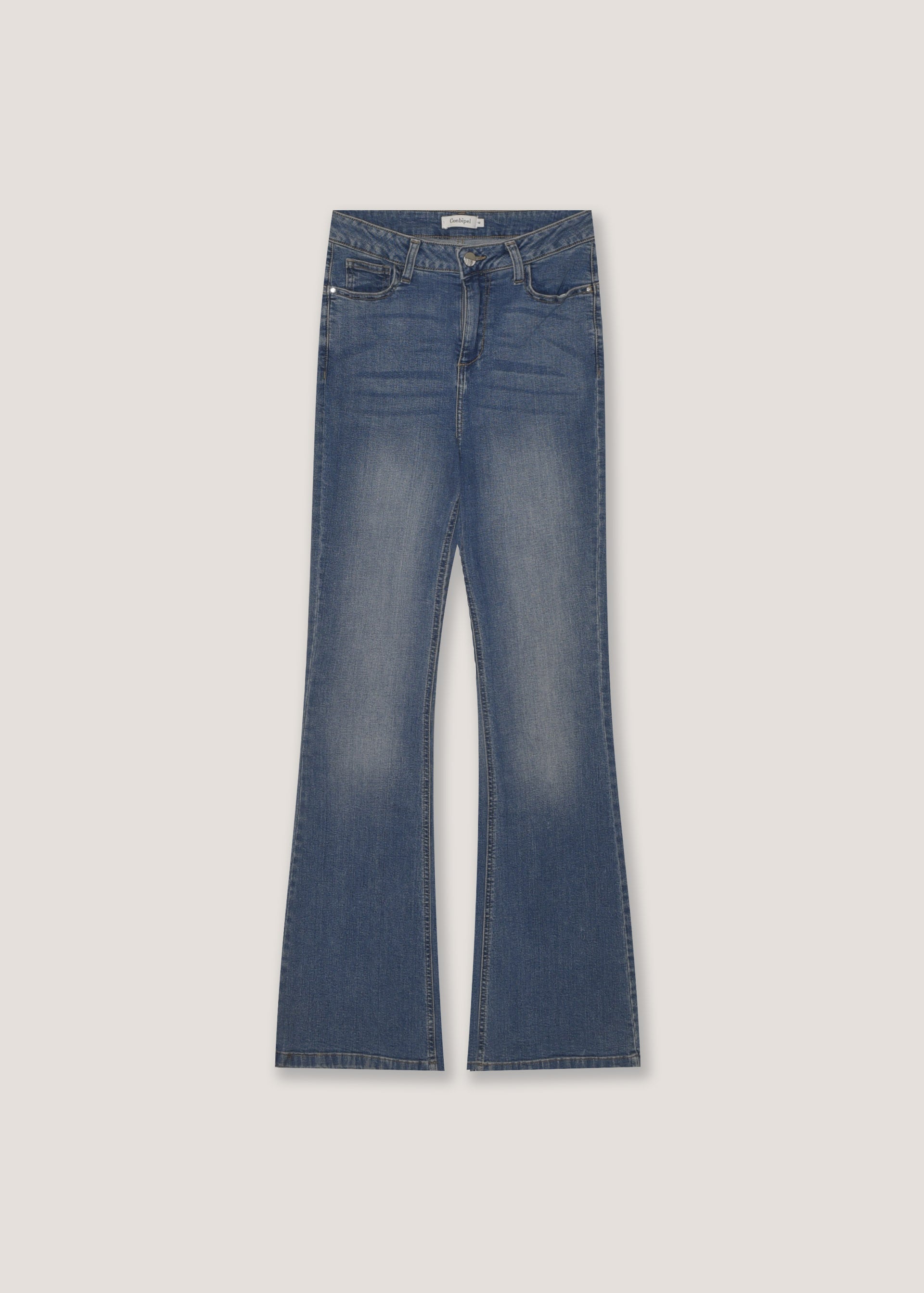 Denim flare slim fit a vita alta
