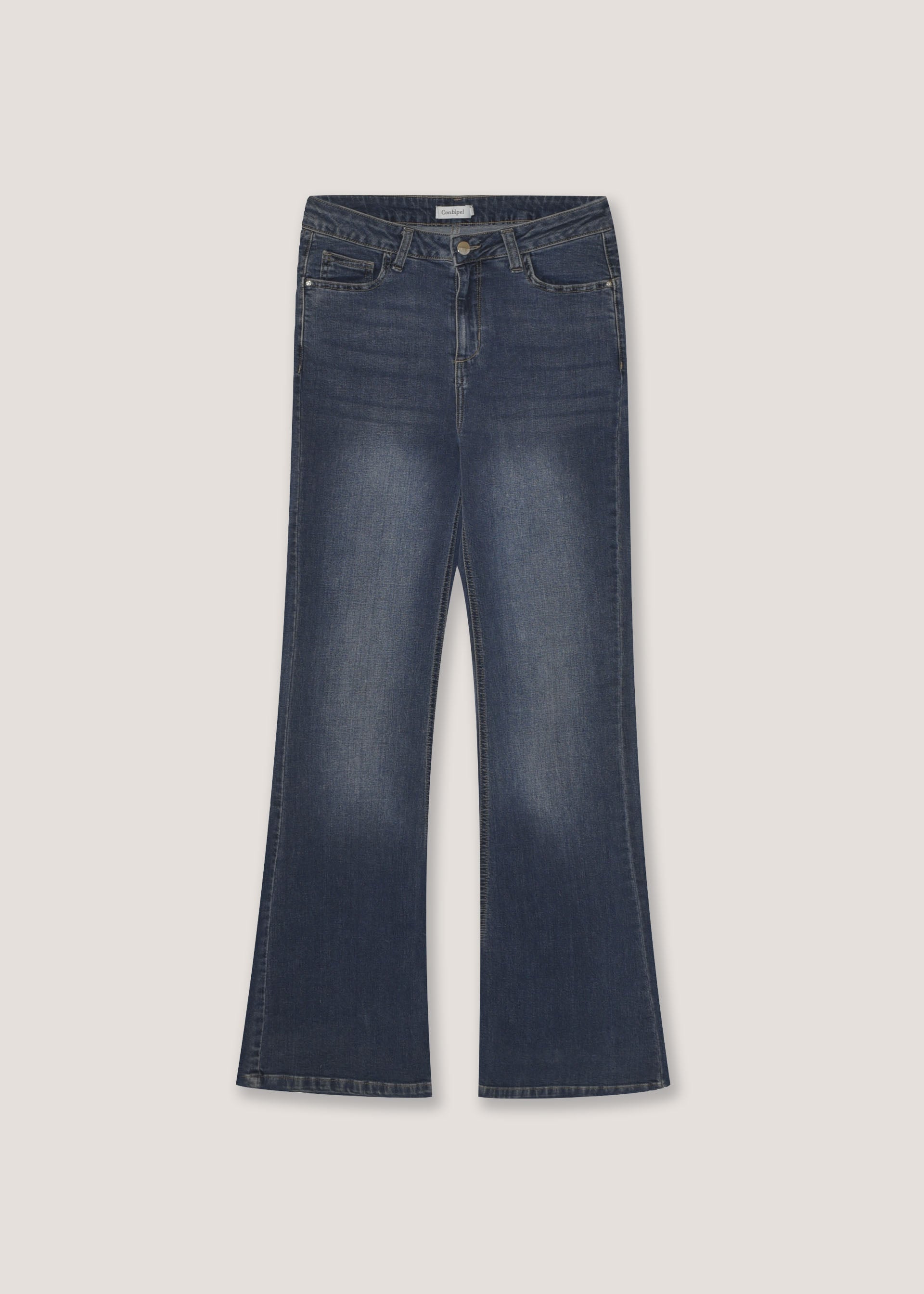 Denim flare slim fit a vita alta