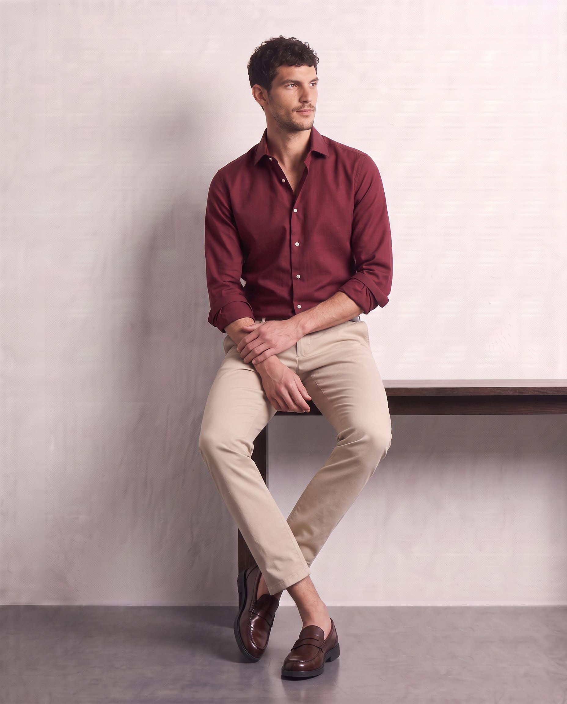 Camicia aderente in tessuto