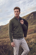 Maglia lupetto in lana merino con zip