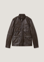 Giacca in pelle con collo alto