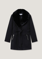 Cappotto con collo in pelo