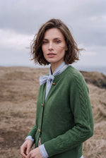 Cardigan a trecce con maniche raglan