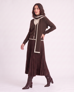 Cardigan a manica lunga con sciarpa