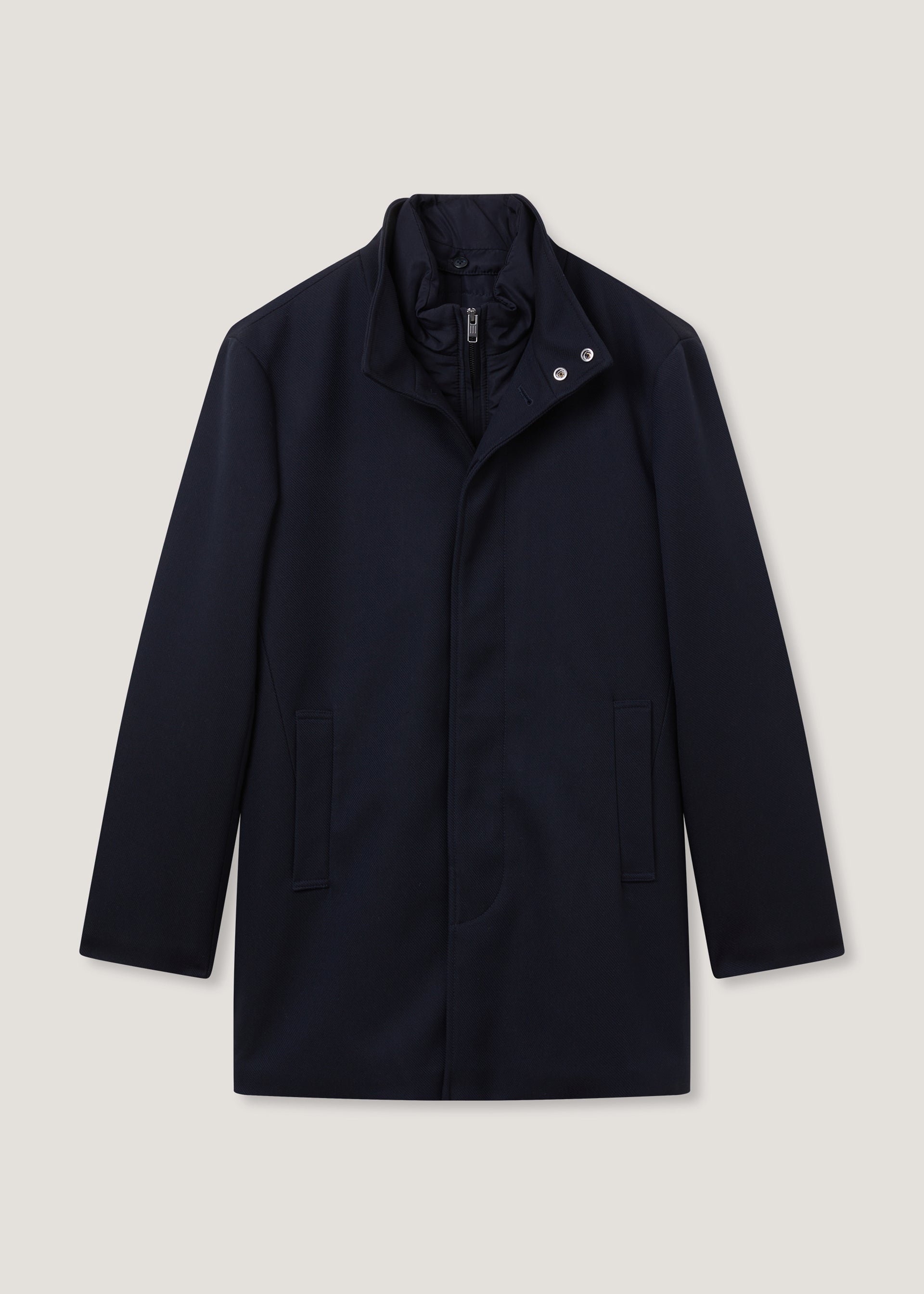 Cappotto monopetto con collo in piedi