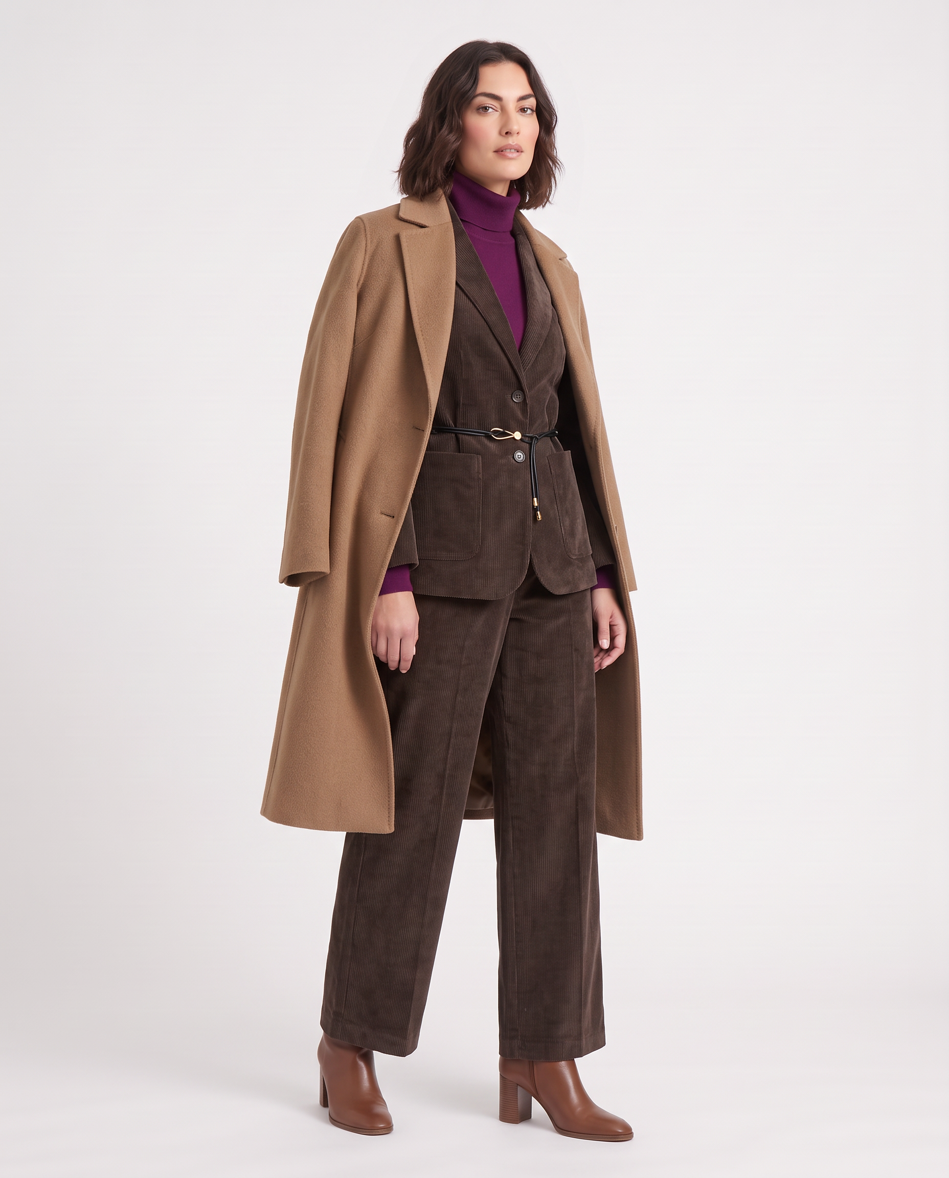Cappotto doppiopetto con cintura