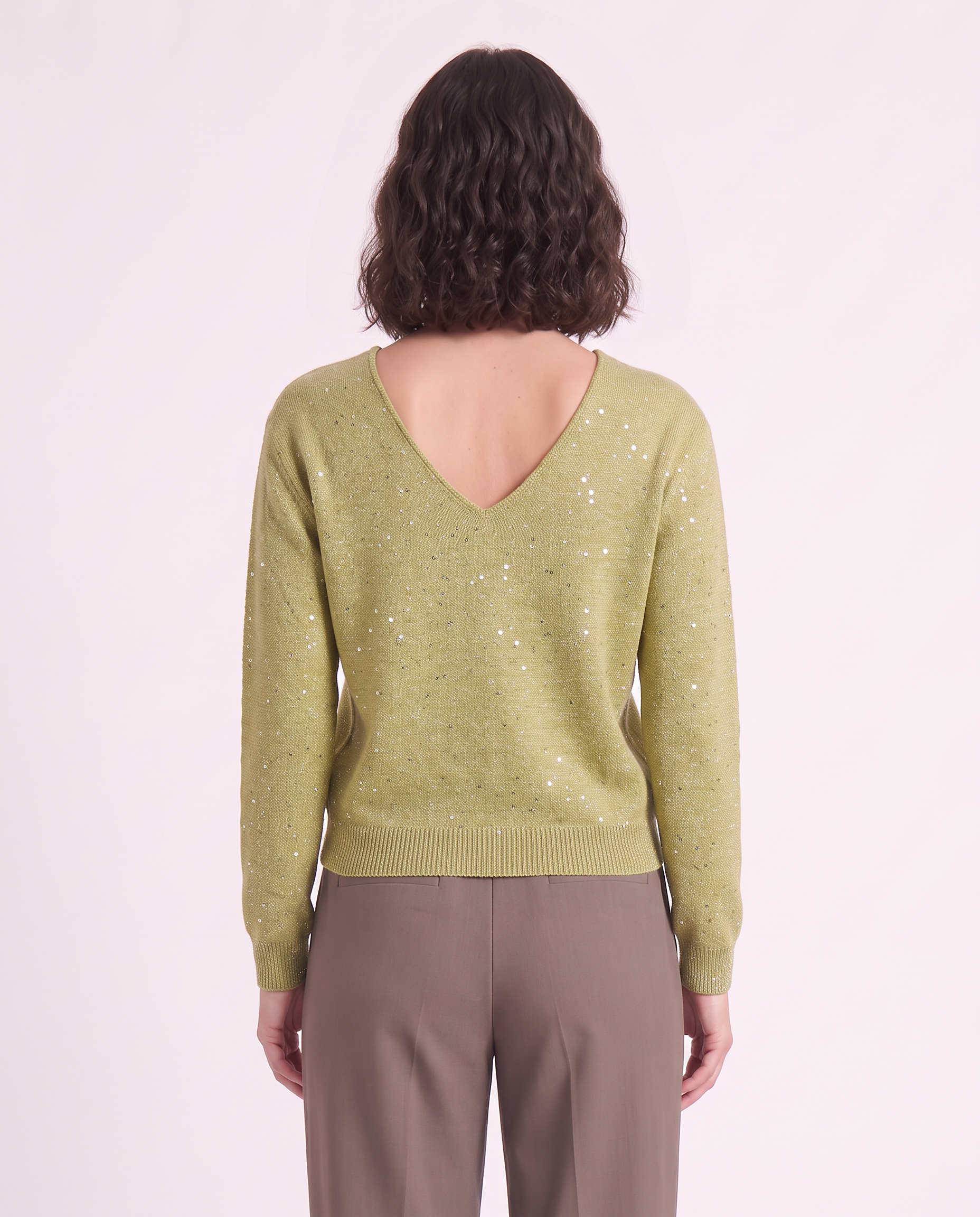 Maglia con scollo a V e maniche lunghe