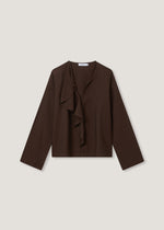 Blusa in crêpe con ruche
