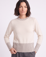 Maglione girocollo con bordi a costine