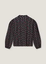 Blusa stampata con fiocco