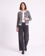 Cardigan animalier a manica lunga
