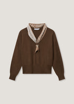 Maglia scollo a V con foulard