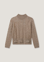 Maglia a trecce con lupetto