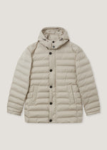 Giaccone in twill con cappuccio