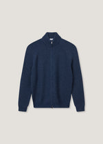 Cardigan con zip e collo in piedi