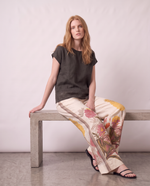 Blusa in lino maniche a kimono