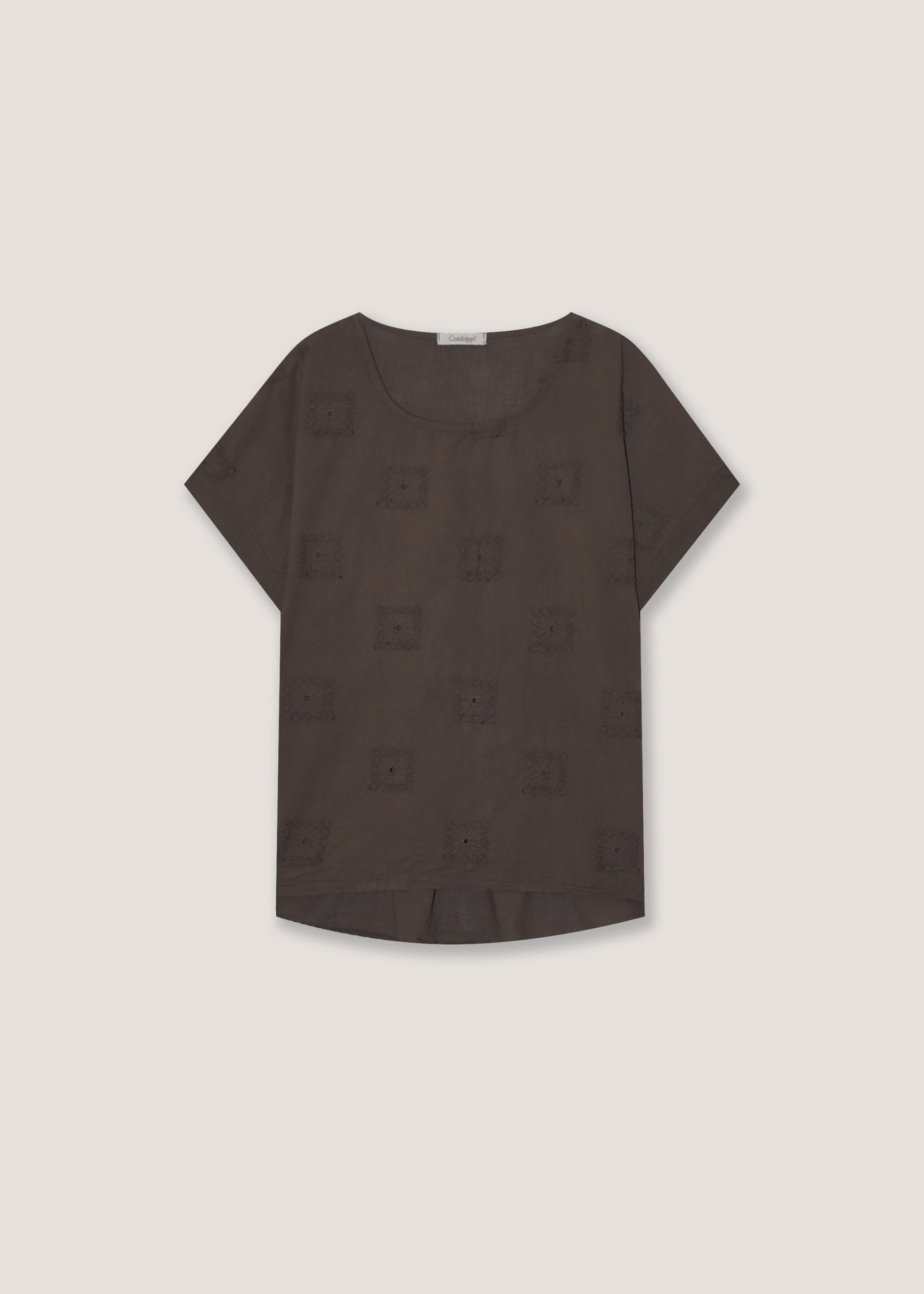 Blusa in cotone con ricami
