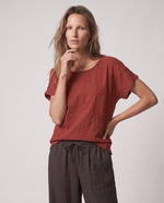 Blusa in cotone con ricami