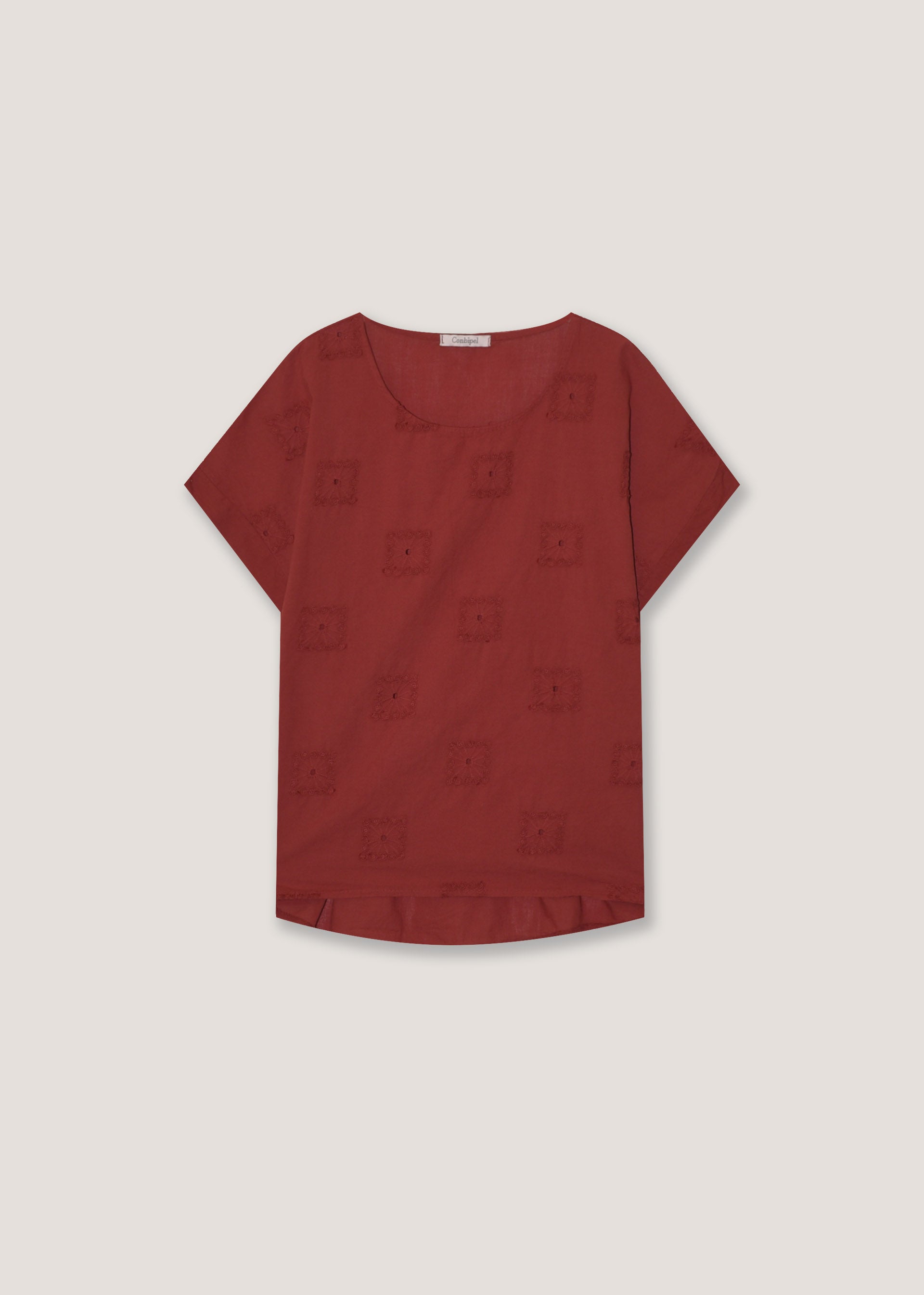 Blusa in cotone con ricami