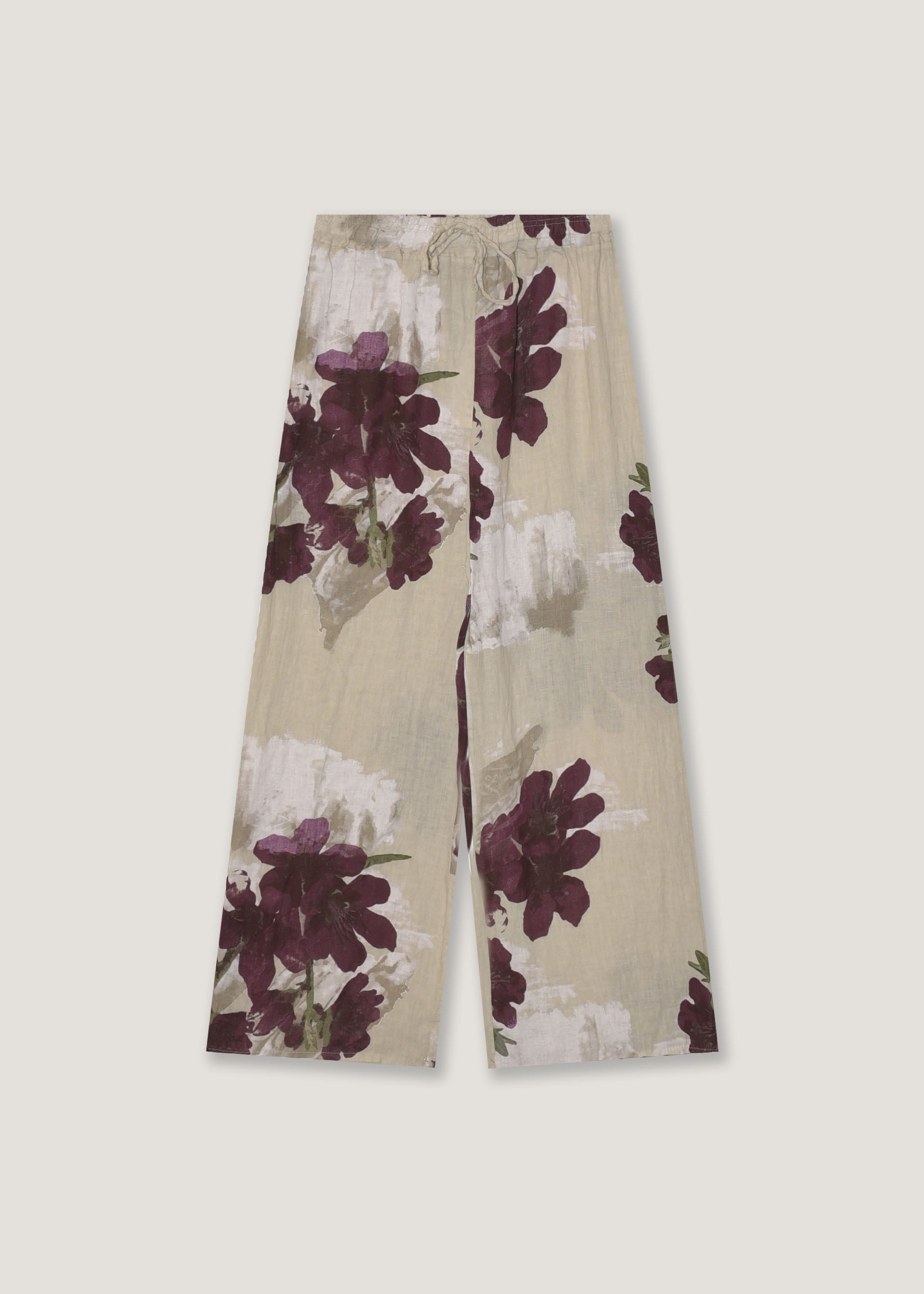 Pantaloni in lino stampato
