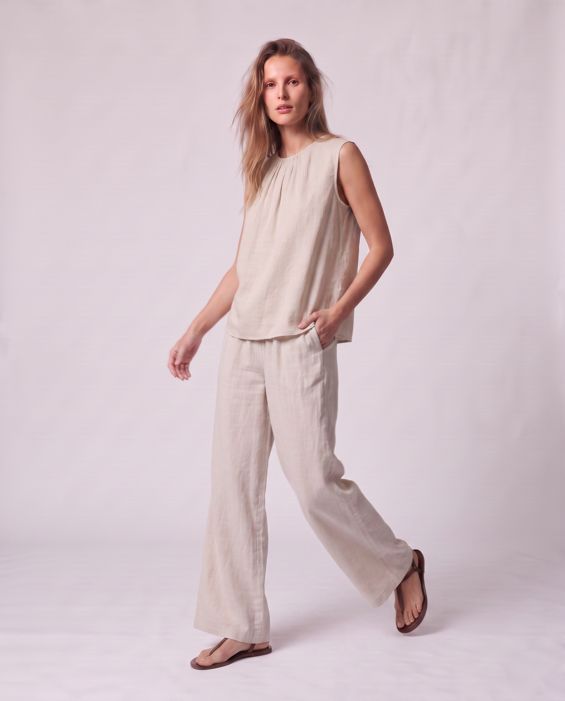 Pantaloni ampi in viscosa