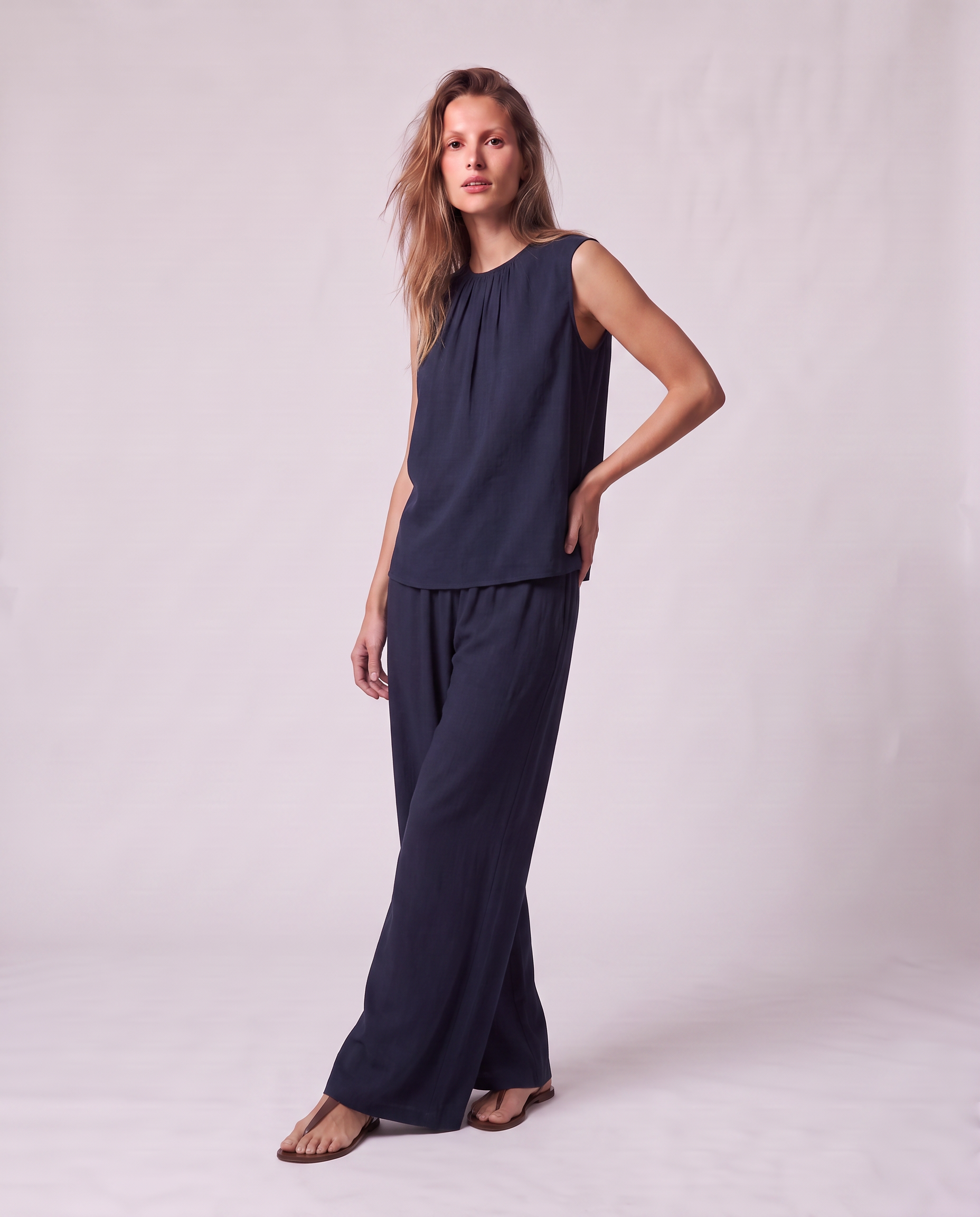 Pantaloni ampi in viscosa