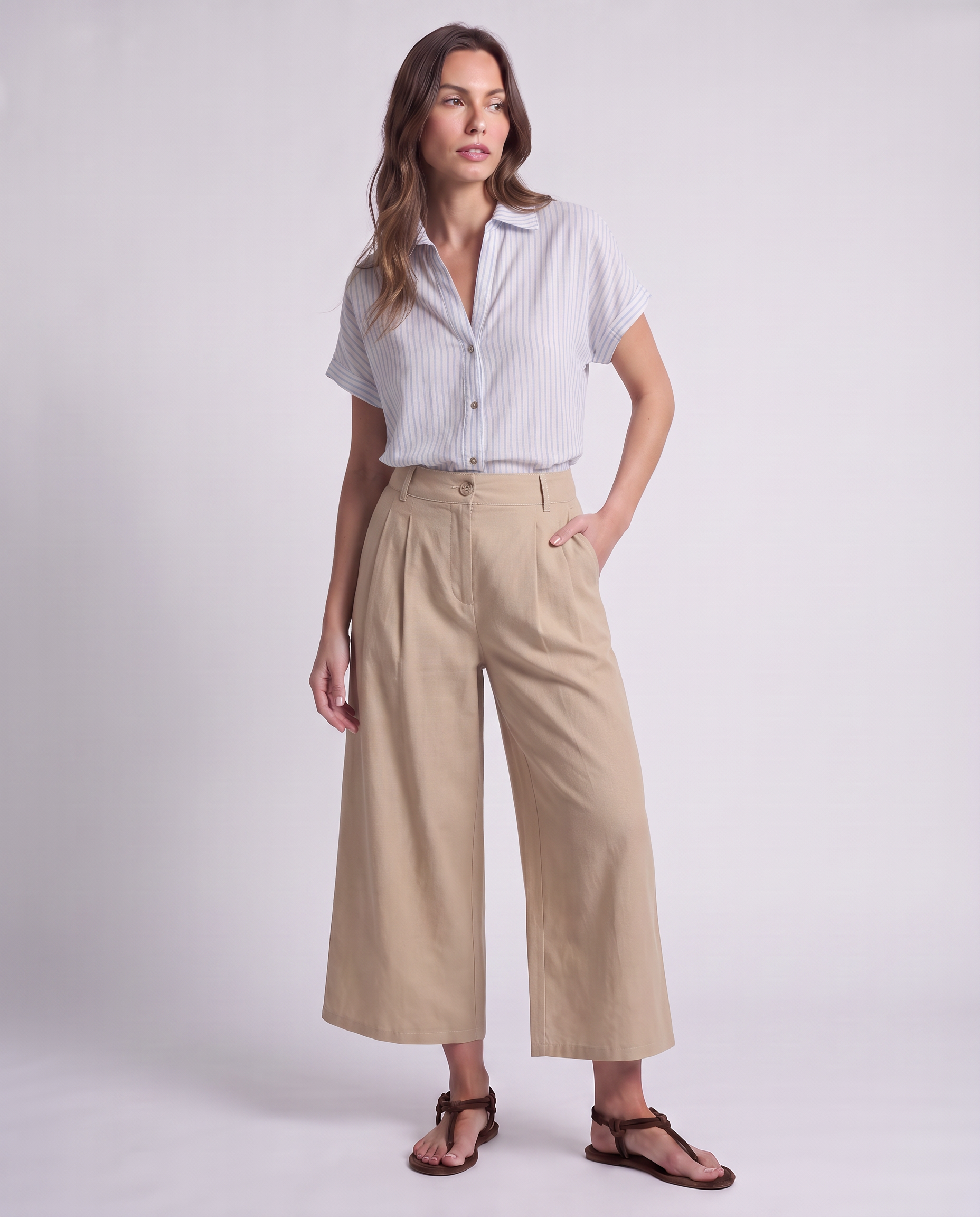 Pantaloni in misto lino
