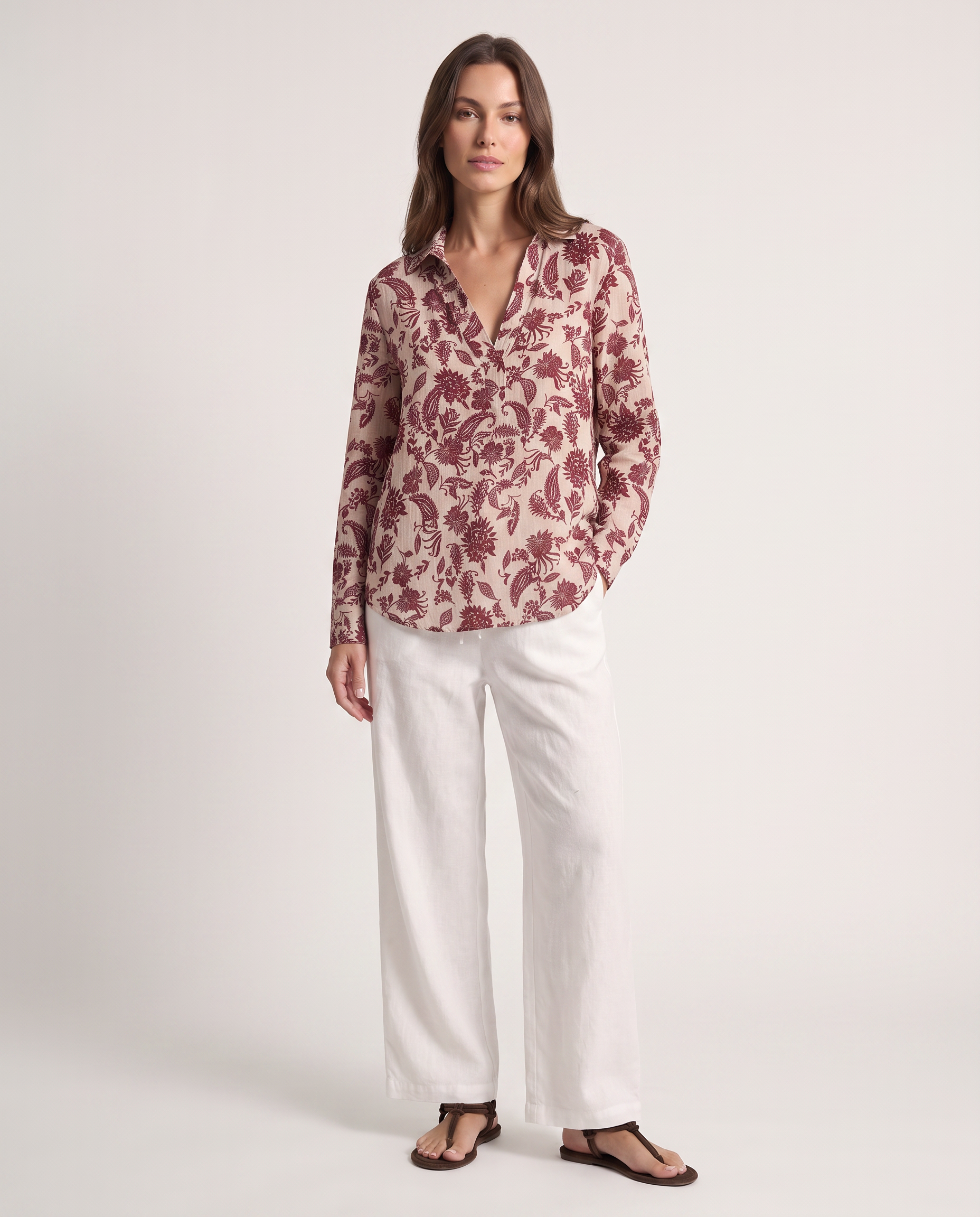 Blusa con collo camcia