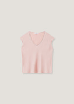 Top in raso con scollo a V e strass