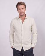 Camicia slim fit in misto lino