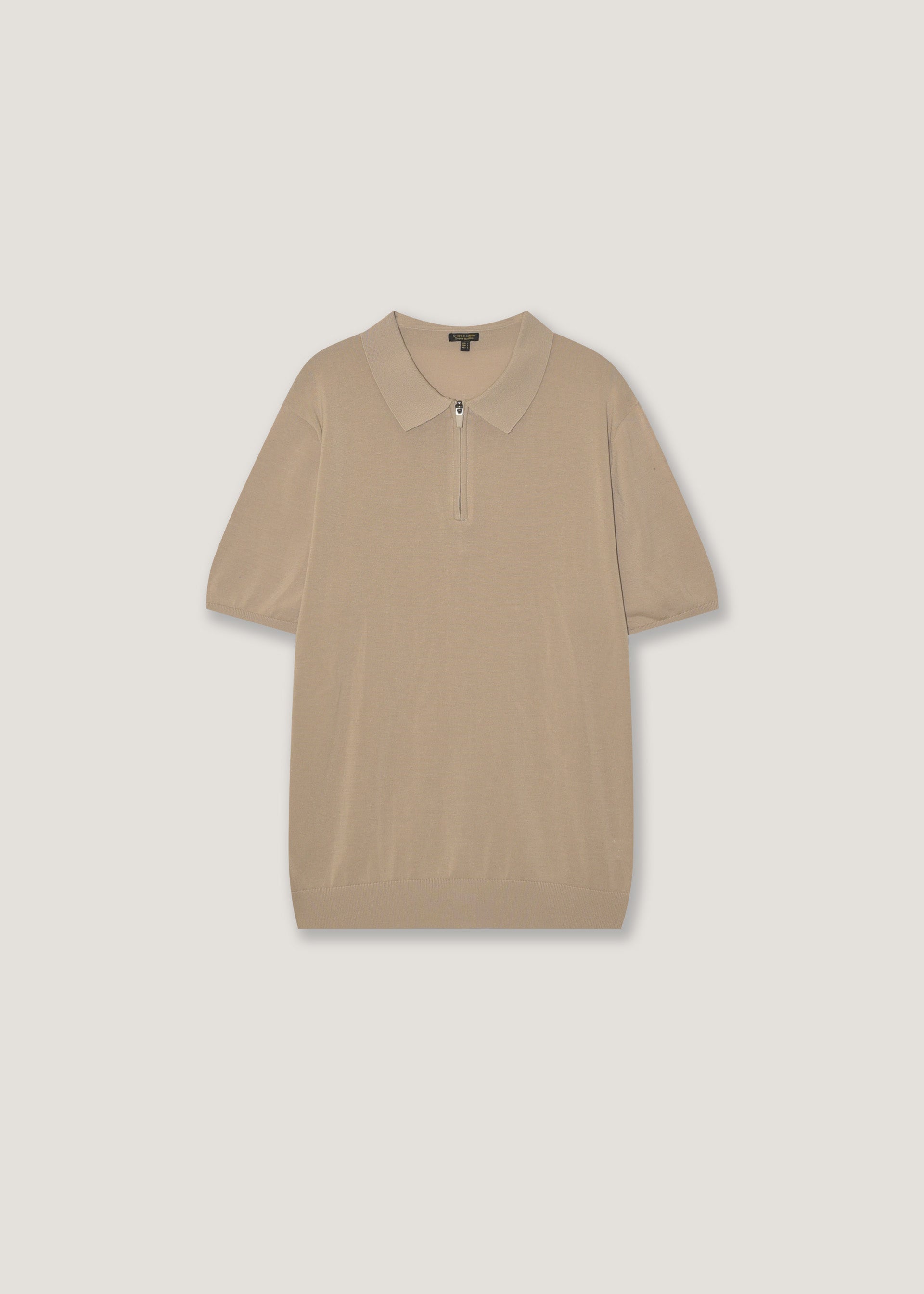 Polo in maglia di puro cotone con zip