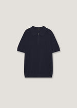 Polo in maglia di puro cotone con zip