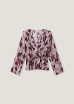 Blusa in raso con stampa floreale