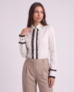 Camicia in popeline con rouches