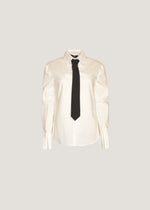 Camicia in popeline con pieghe sui polsi