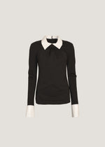 T-shirt collo camicia a manica lunga