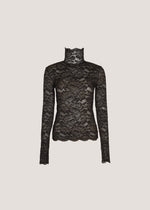 T-shirt aderente in pizzo