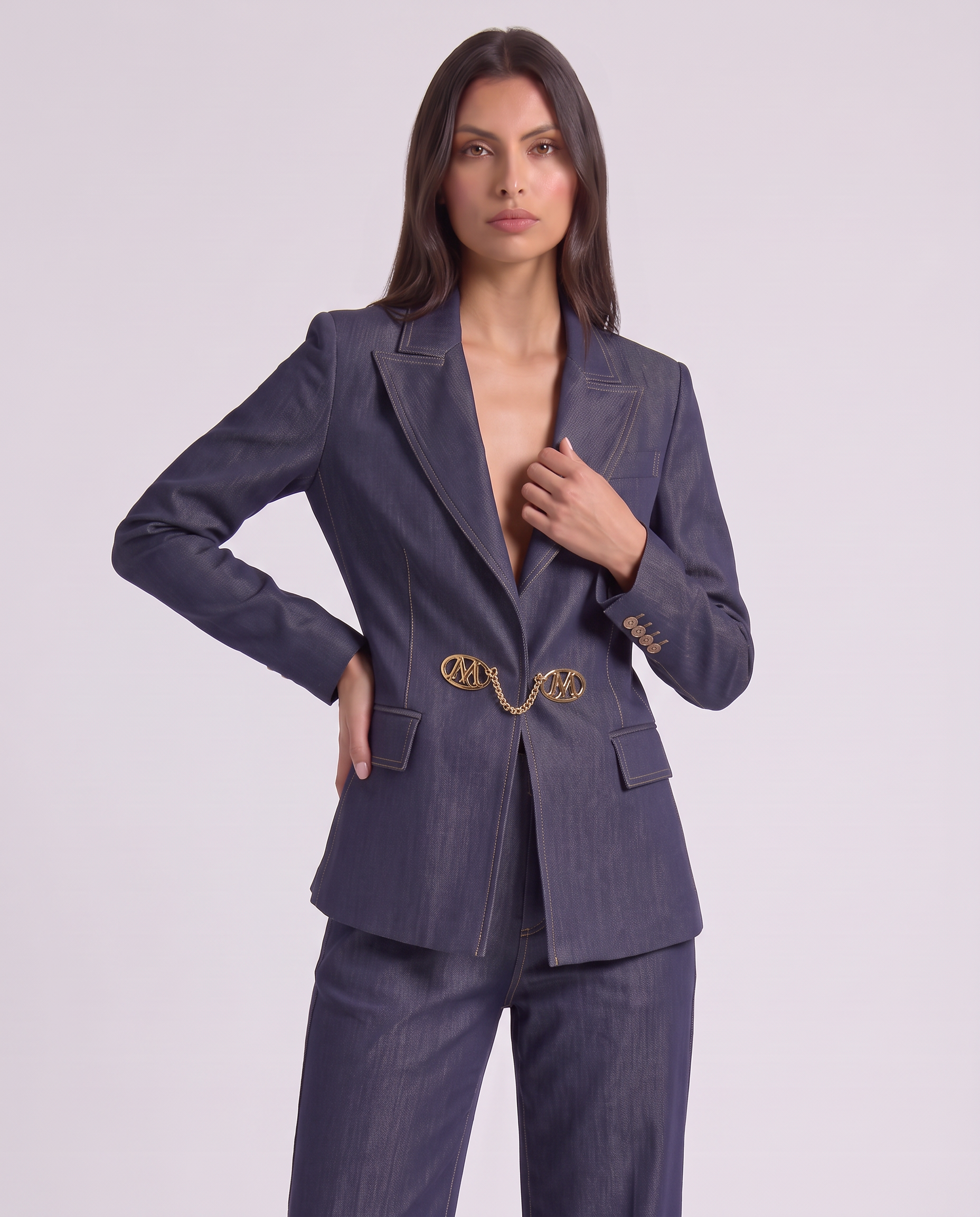 Giacca slim in denim