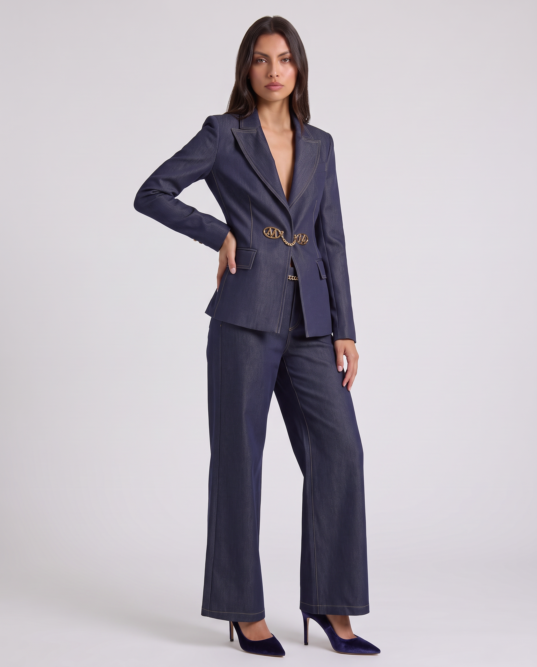 Pantaloni a palazzo in denim