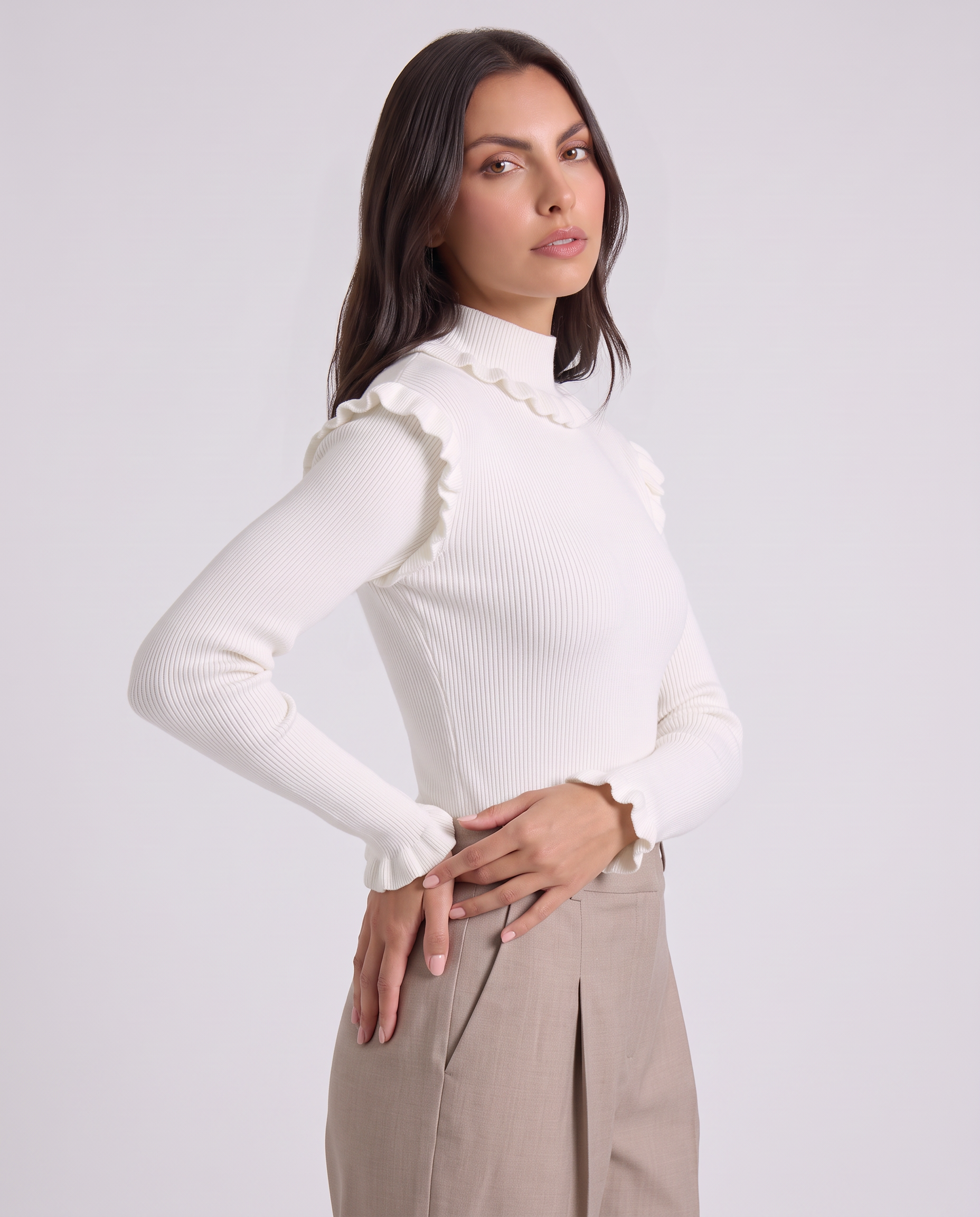 Maglia con inserti rouches