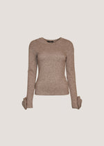 Pullover con fiori tridimensionali